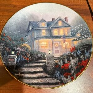 Thomas Kinkade collector's plate A Warm Welcome Home